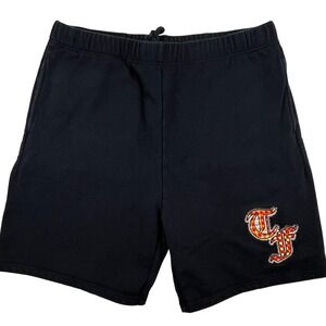 Teddy Fresh Men's Drawstring Black Sweat Shorts XL Embroidered Logo Streetwear